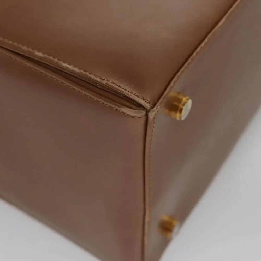 Salvatore Ferragamo Boston Bag Leather Beige Gold
